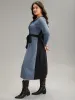 Colorblock Patchwork Belted Pocket Long Sleeve Dress sold by Bloomchic