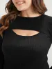 Solid Super Soft Rib Knit Cut Out Knit Top sold by Bloomchic