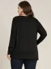 Solid Round Neck Twist Front Long Tee sold by Bloomchic