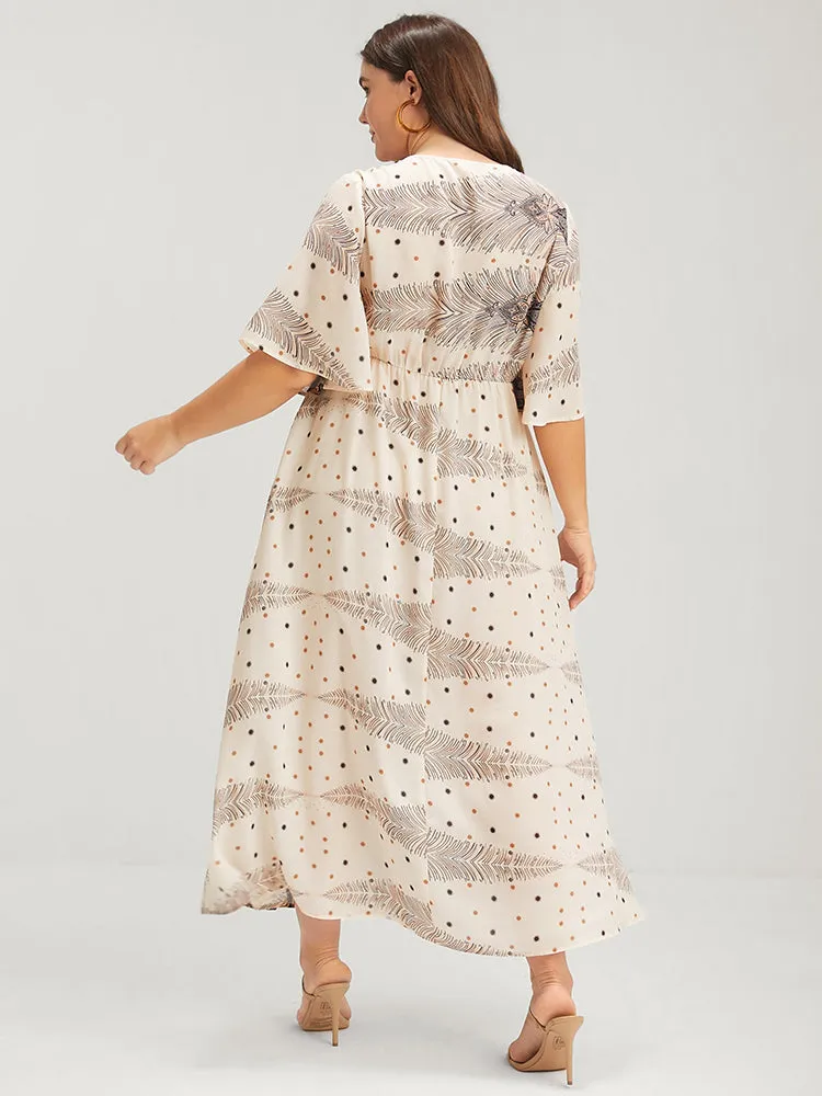 Bandana Ruffles Button Split Pocket Ties Wrap Maxi Dress sold by Bloomchic product image thumbnail 3