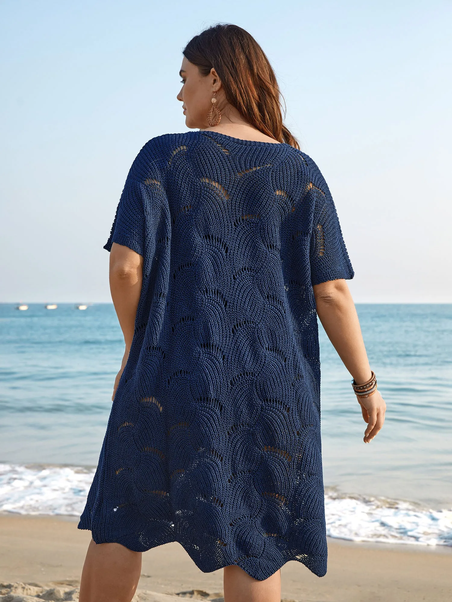 Cut-Out Solid V-Neck Swimsuit Coverup sold by Bloomchic product image thumbnail 2