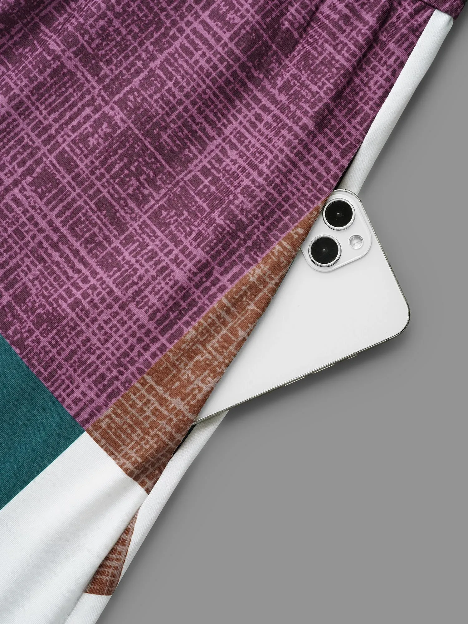 Geometric Block Stretchy Waist Pocket Midi Dress sold by Bloomchic product image thumbnail 5