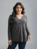Heather Textured Button-Front Fitted T-Shirt sold by Bloomchic