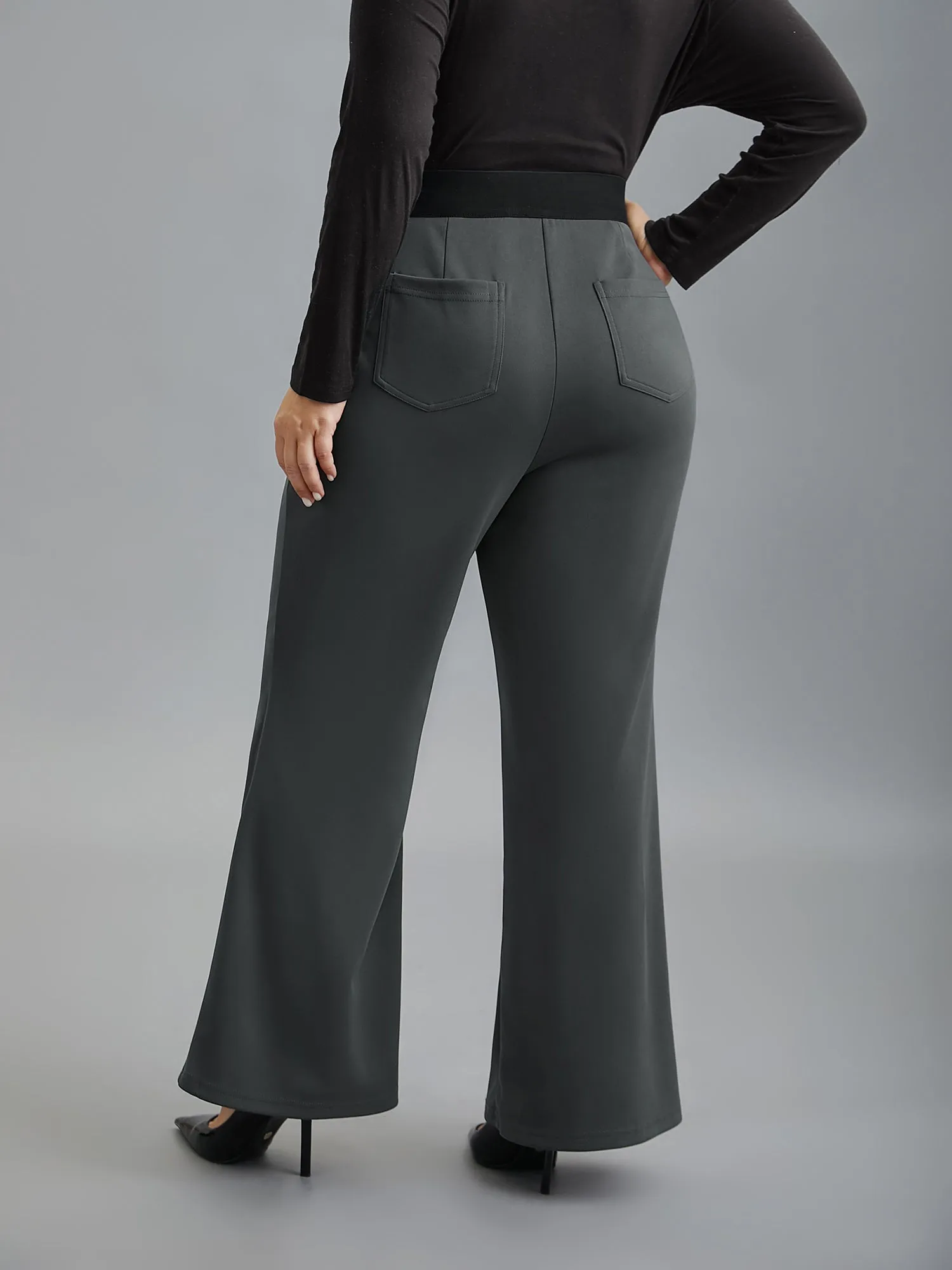 Seamed Front Color Contrast Flared Pants sold by Bloomchic product image thumbnail 4