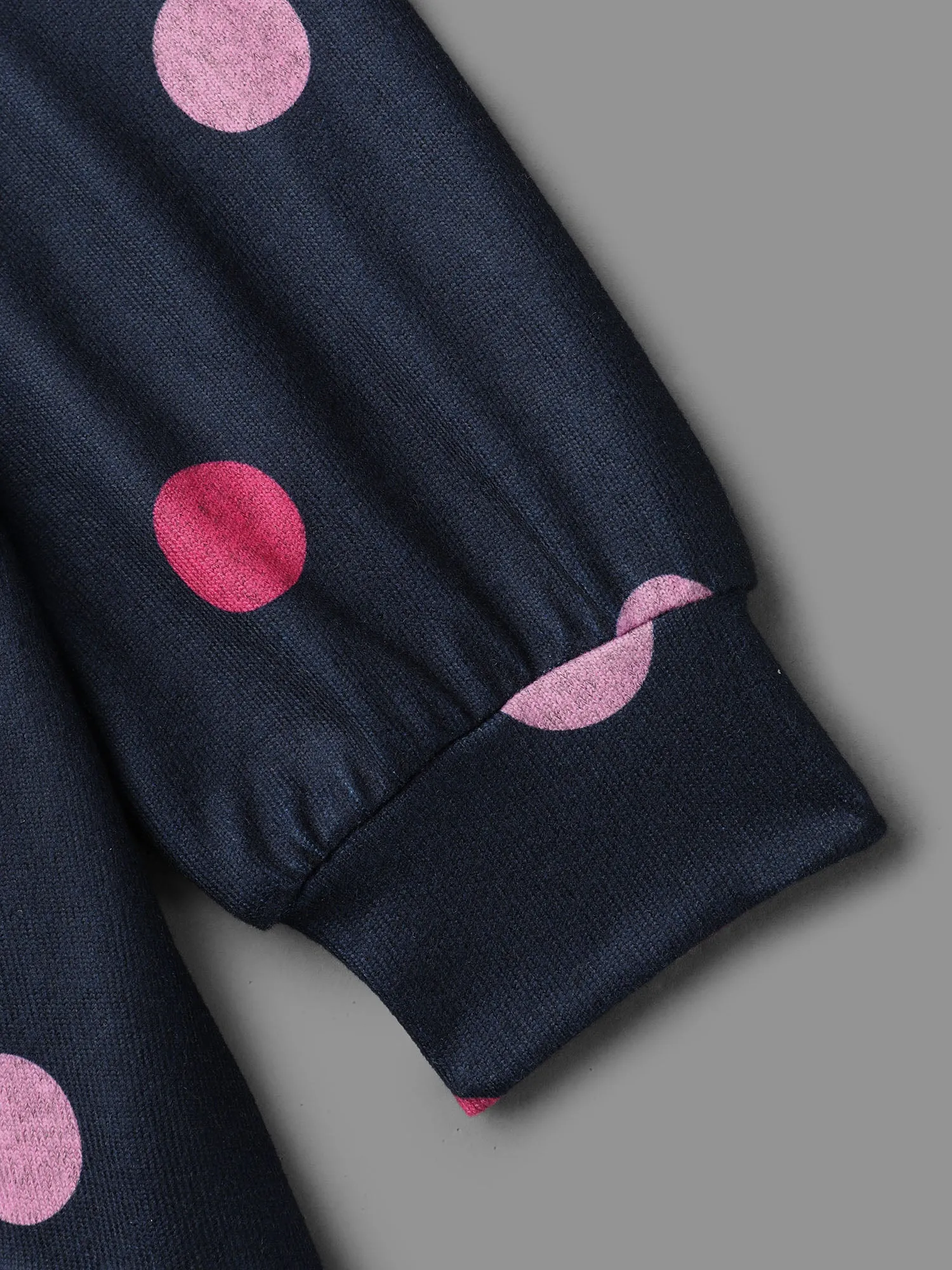 Polka Dots Round Neck Fitted Sweatshirt sold by Bloomchic product image thumbnail 5