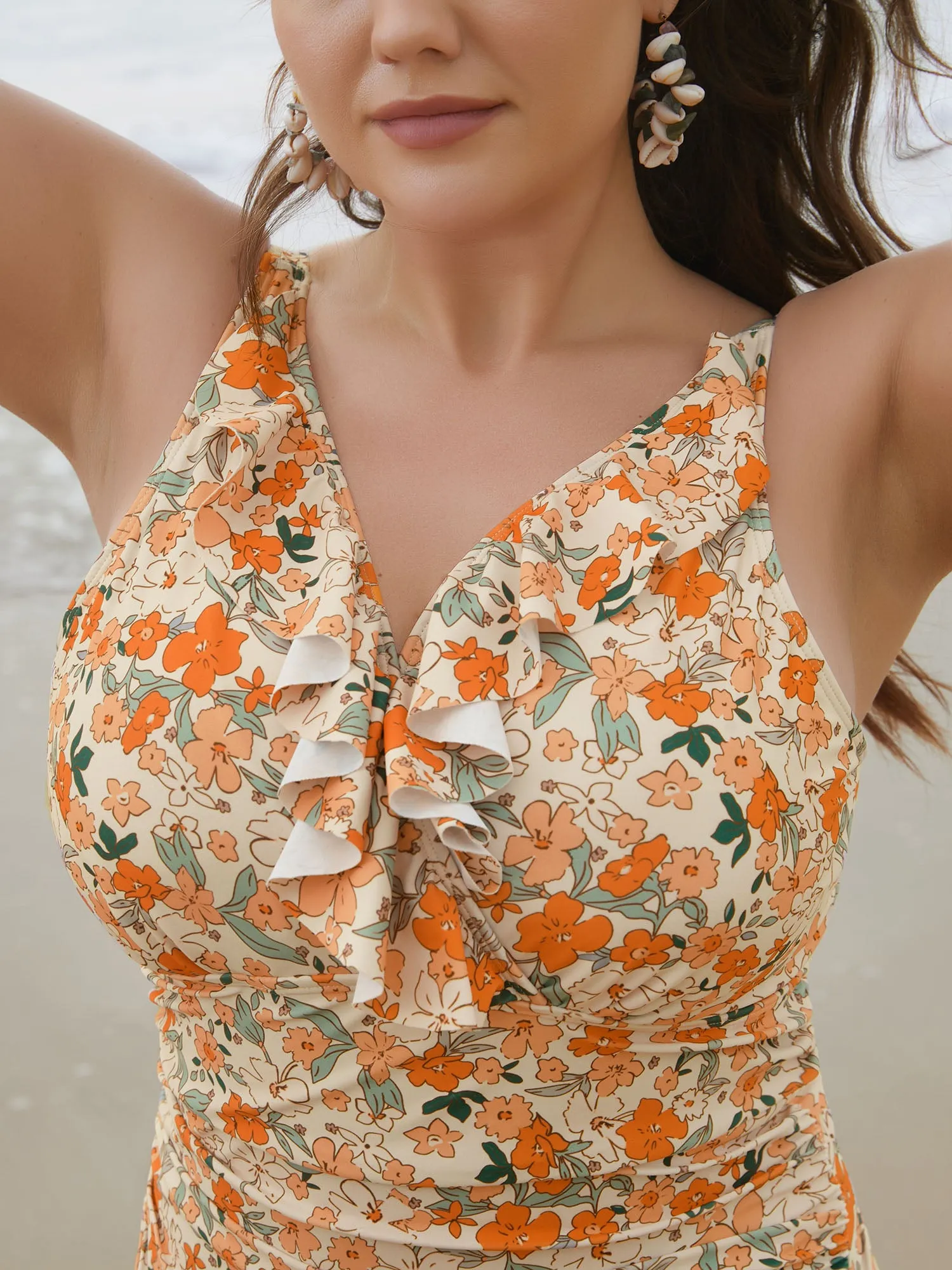 Floral Knotted Mesh One-Piece,Sarong sold by Bloomchic product image thumbnail 5