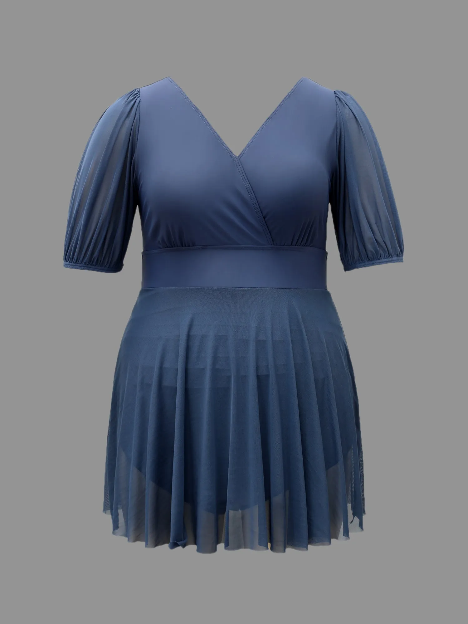 Surplice Neck Spliced Sheer Swim Dress sold by Bloomchic product image thumbnail 5