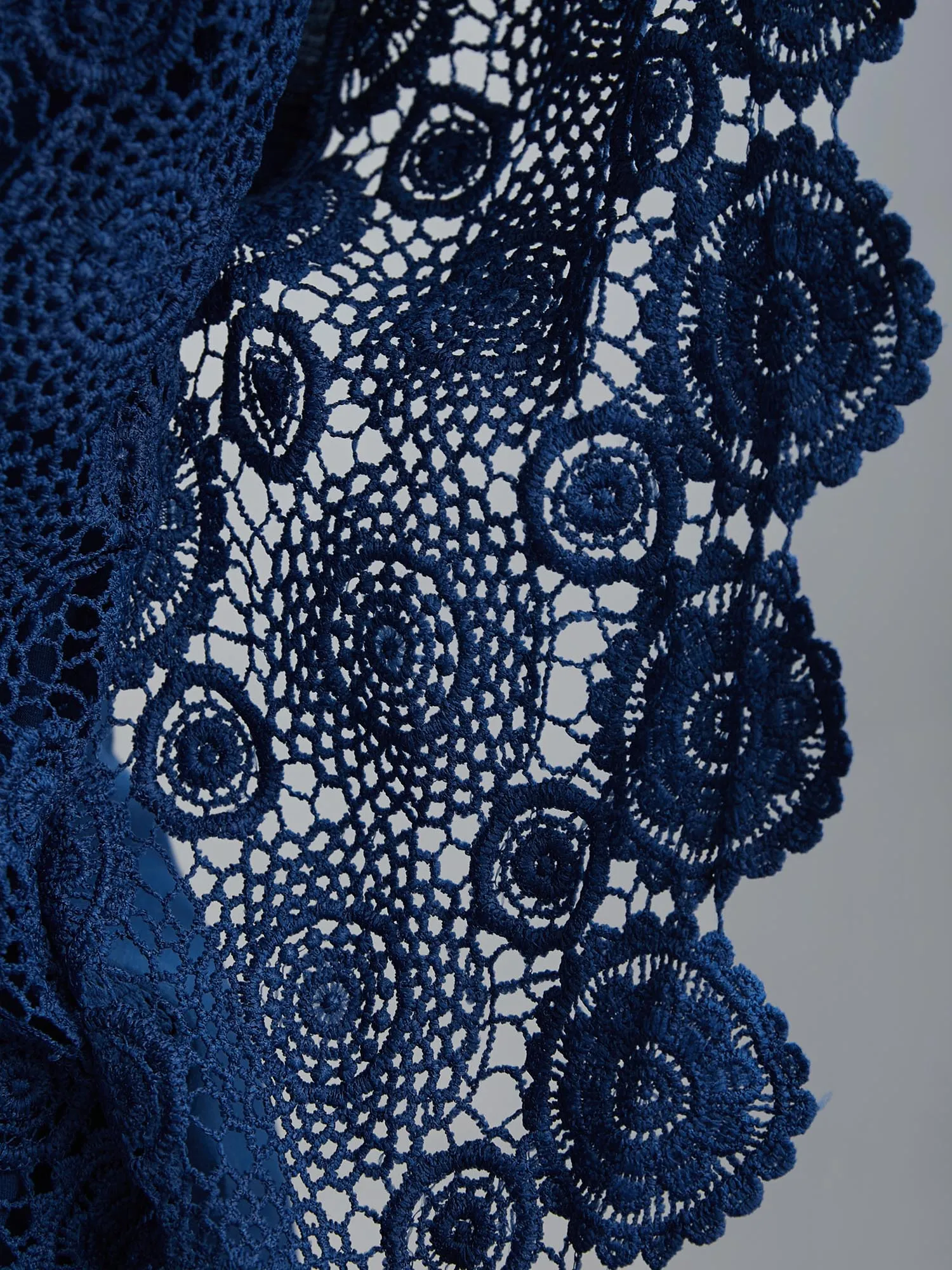 V-Neck Crochet Lace Batwing Sleeve T-Shirt sold by Bloomchic product image thumbnail 5