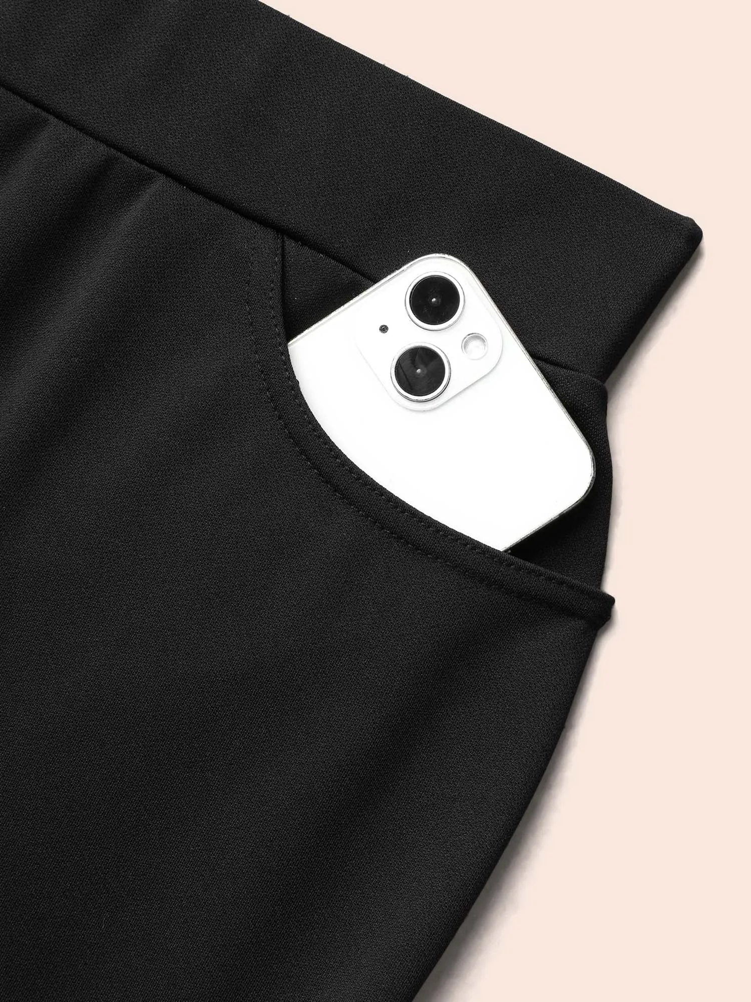 Mesh Spliced Mid Rise Flared Pants sold by Bloomchic product image thumbnail 5