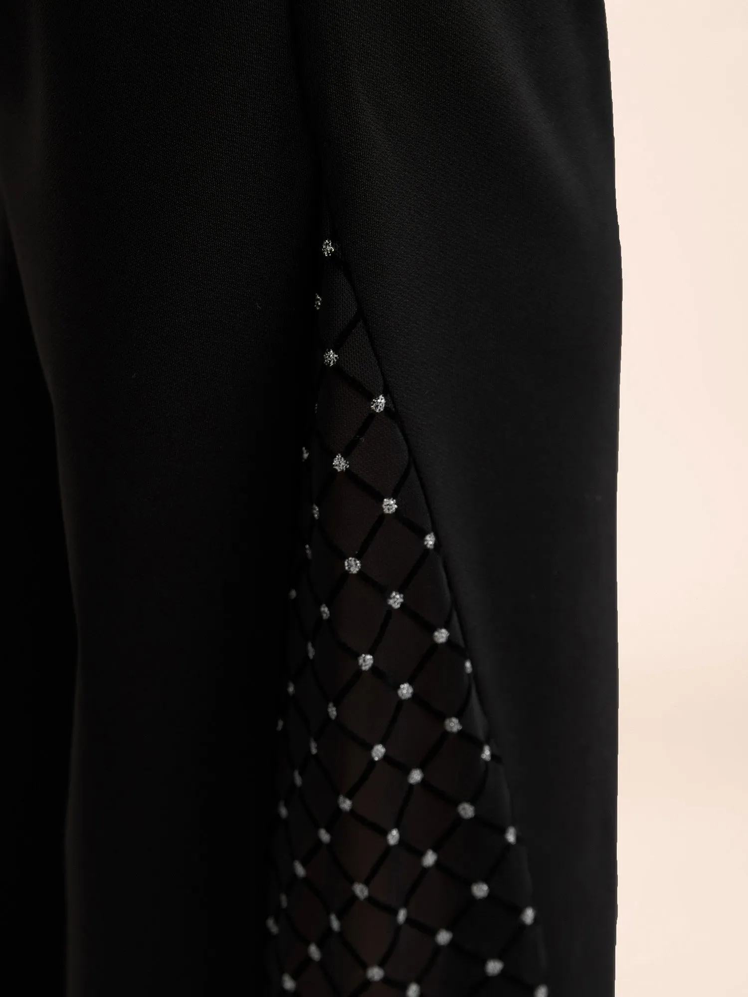 Mesh Spliced Mid Rise Flared Pants sold by Bloomchic product image thumbnail 4