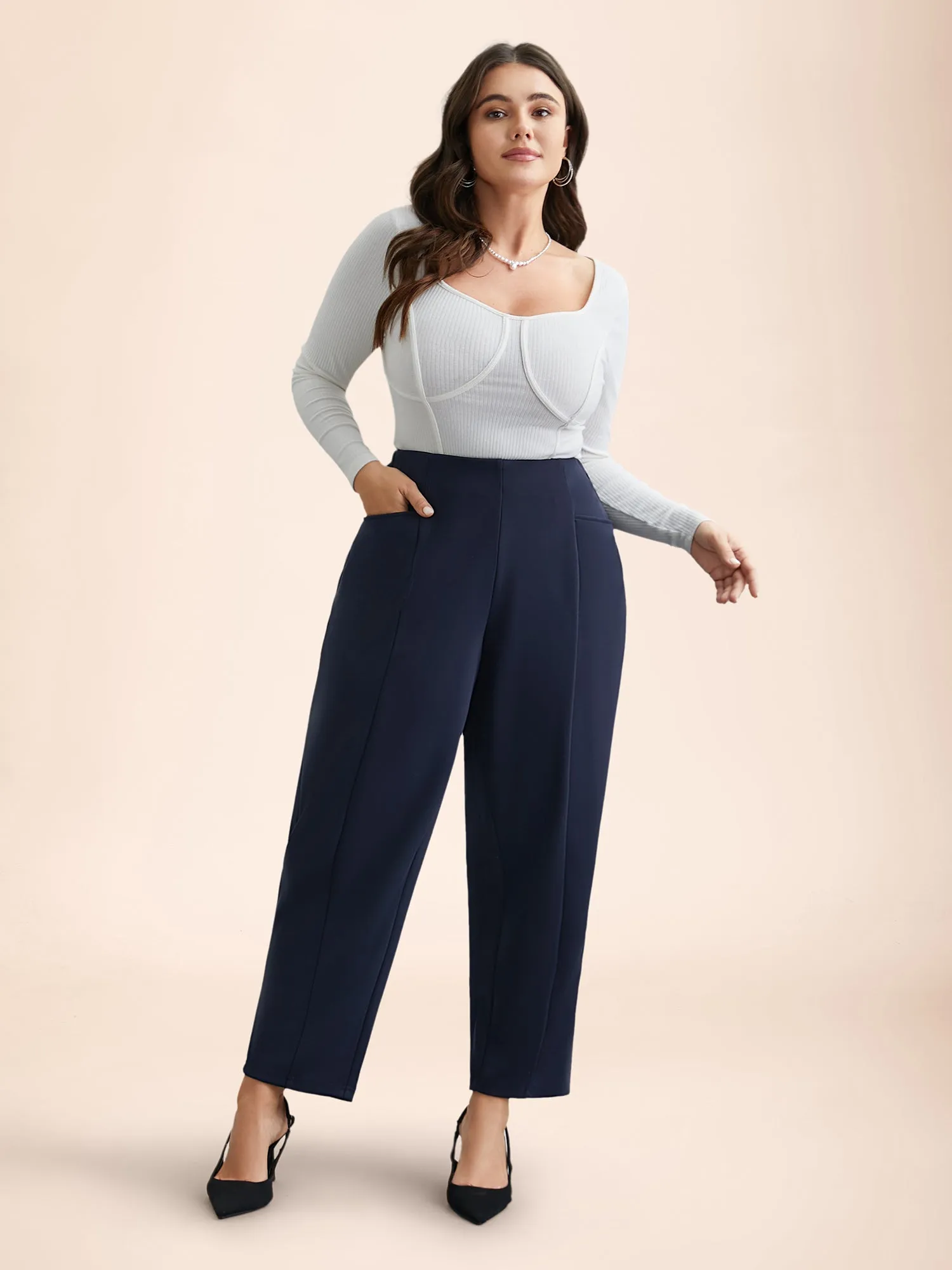 No-Waist Gap Straight Leg Pants sold by Bloomchic product image thumbnail 2