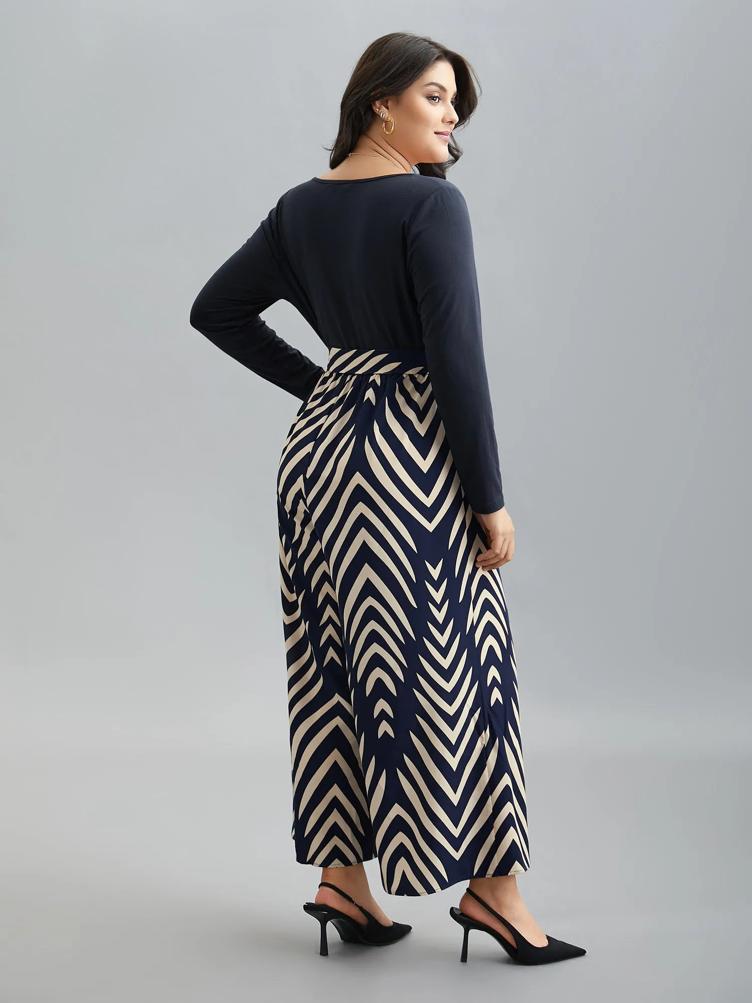 Supersoft Geometric Block Stretchy-Waist Jumpsuit sold by Bloomchic product image thumbnail 4