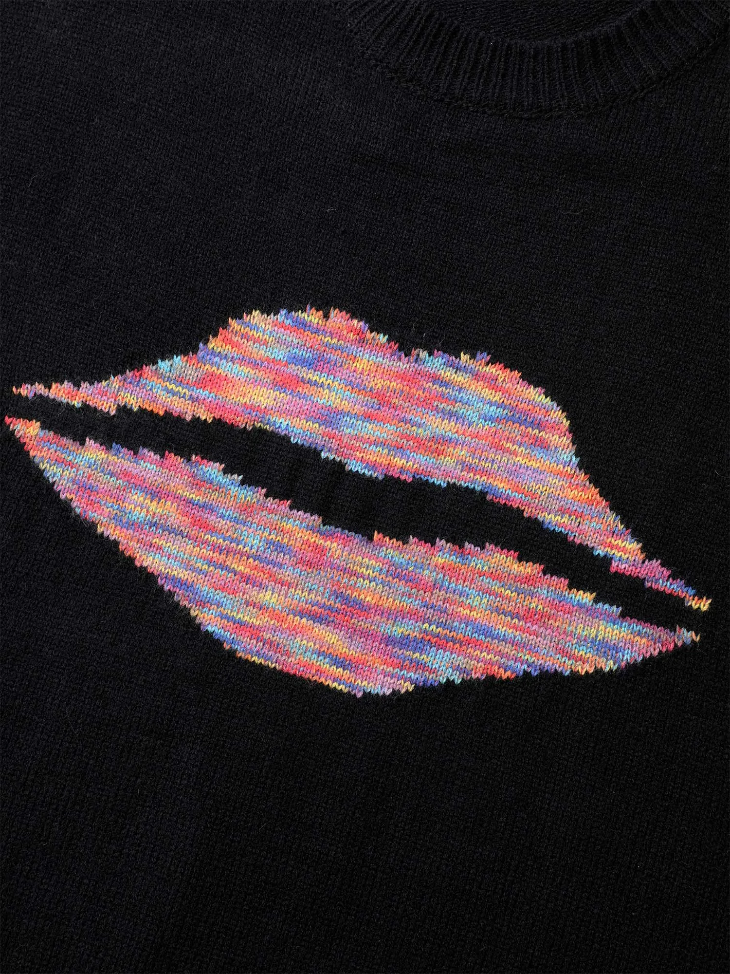 Lips Motif Jacquard Color Contrast Pullover sold by Bloomchic product image thumbnail 5