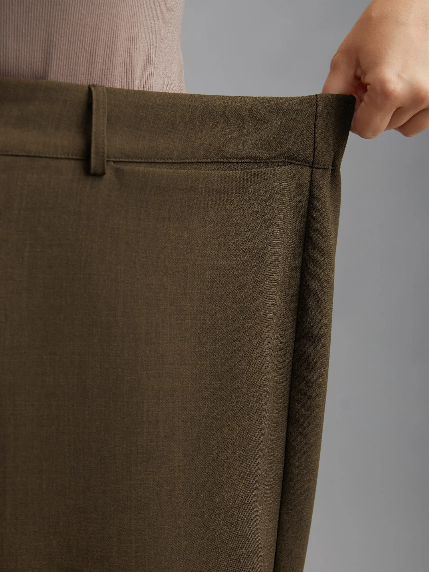 Stretchy-Waist Decorative Pockets Straight-Leg Pants sold by Bloomchic product image thumbnail 5