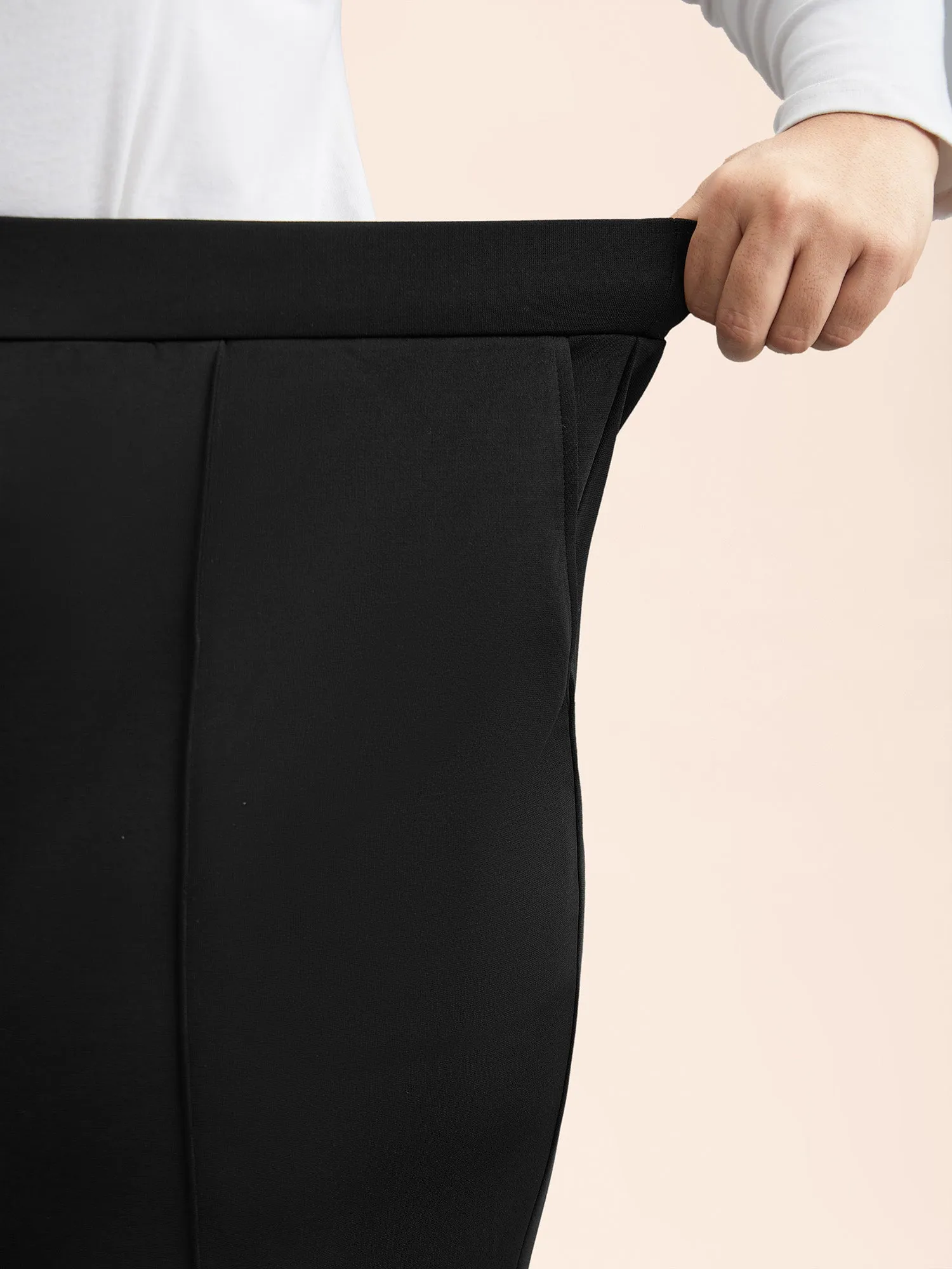 Smocked Stretchy-Waist Plicated Detail Pants sold by Bloomchic product image thumbnail 3