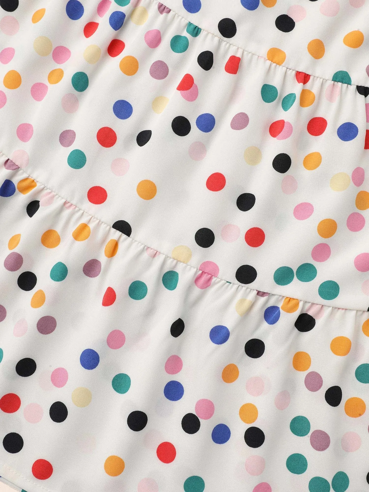 Multi-Color Dots Print Tiered Blouse sold by Bloomchic product image thumbnail 5