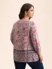 Floral Print Neck-Tie Pleated Blouse sold by Bloomchic