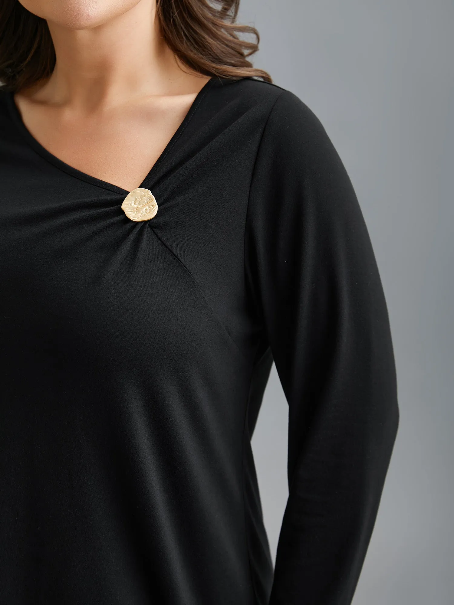 Supersoft Asymmetrical Neckline Stretchy Top sold by Bloomchic product image thumbnail 5