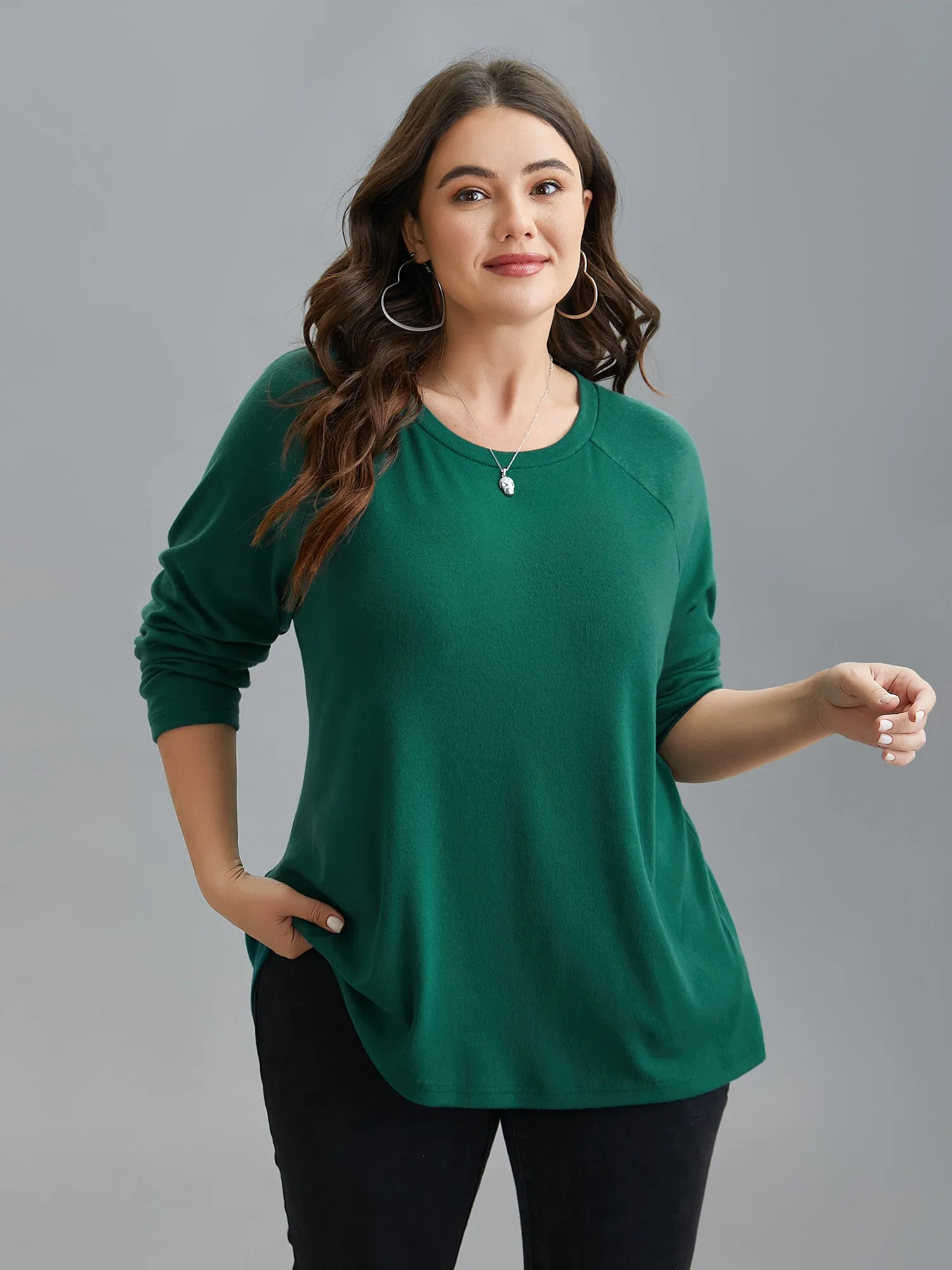 Back Lace Design Raglan Sleeve Top sold by Bloomchic product image thumbnail 2