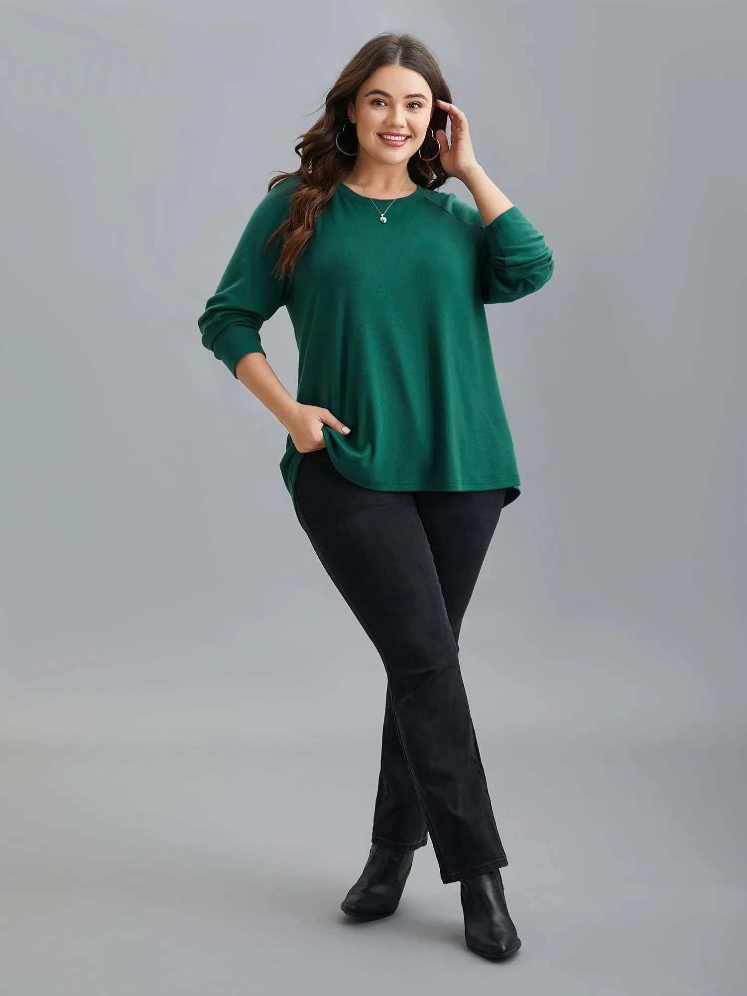 Back Lace Design Raglan Sleeve Top sold by Bloomchic product image thumbnail 3
