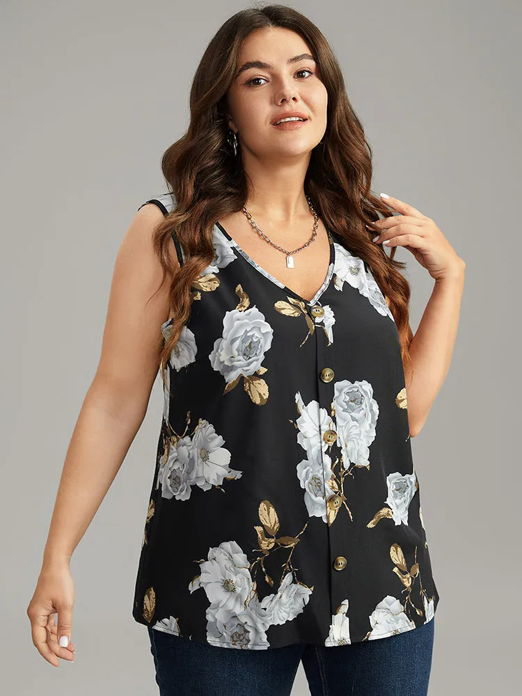 Floral Print Button Detail Tank Top sold by Bloomchic product image thumbnail 2