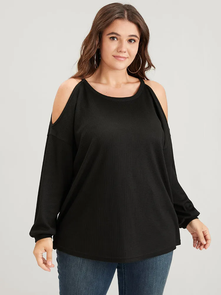 Solid Cold Shoulder Long Tee sold by Bloomchic product image thumbnail 5