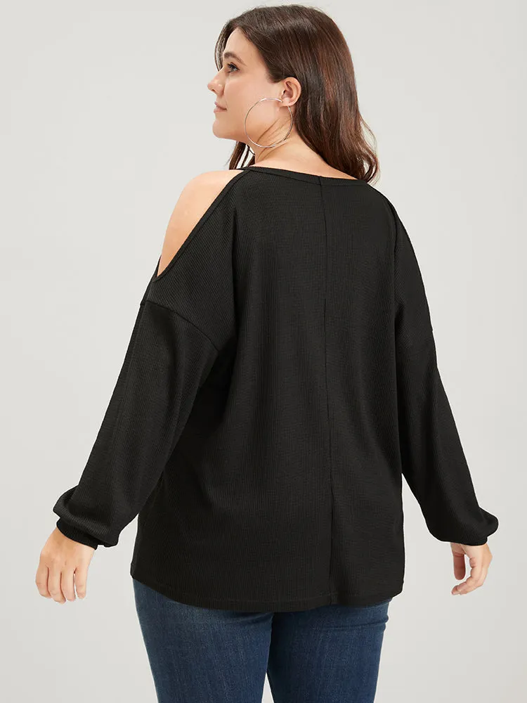 Solid Cold Shoulder Long Tee sold by Bloomchic product image thumbnail 2