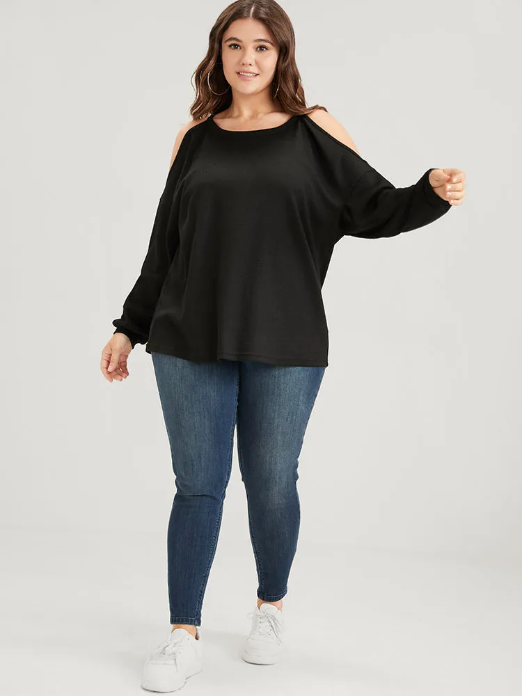 Solid Cold Shoulder Long Tee sold by Bloomchic product image thumbnail 4