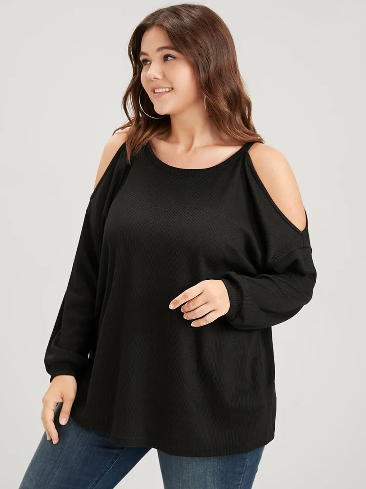 Solid Cold Shoulder Long Tee sold by Bloomchic product image thumbnail 3
