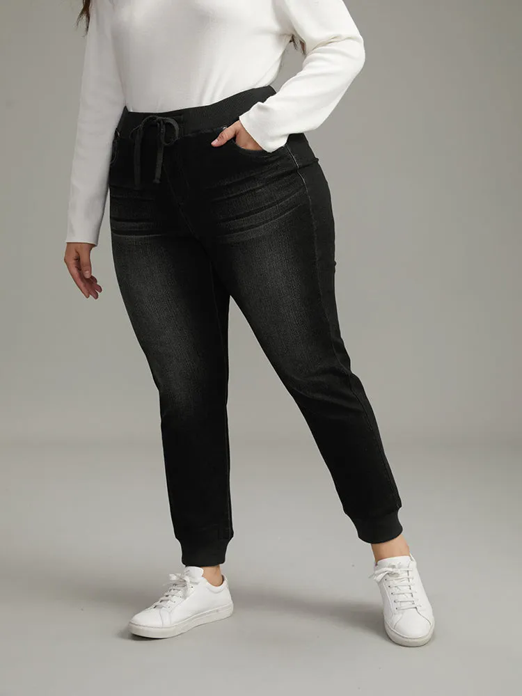 Elastic Waist Drawstring Very Stretchy Jeans sold by Bloomchic product image thumbnail 5