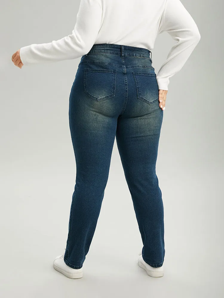 Very Stretchy Straight Leg Roll Hem Jeans sold by Bloomchic product image thumbnail 5
