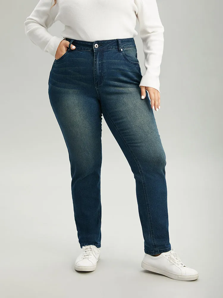 Very Stretchy Straight Leg Roll Hem Jeans sold by Bloomchic product image thumbnail 2