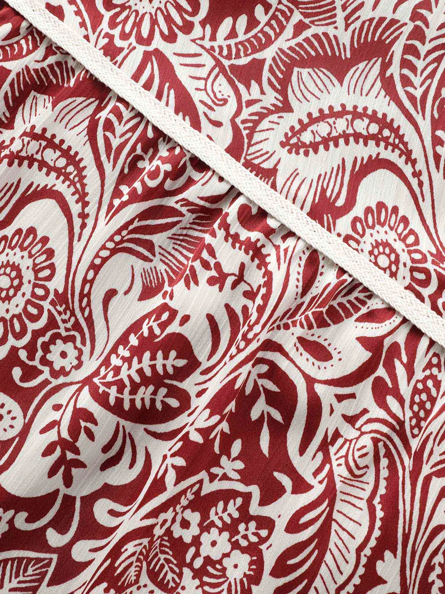 Bandana Woven Ribbon Bell Sleeve Dress sold by Bloomchic product image thumbnail 5