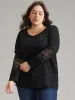 Guipure Lace Plain Mesh T-shirt sold by Bloomchic
