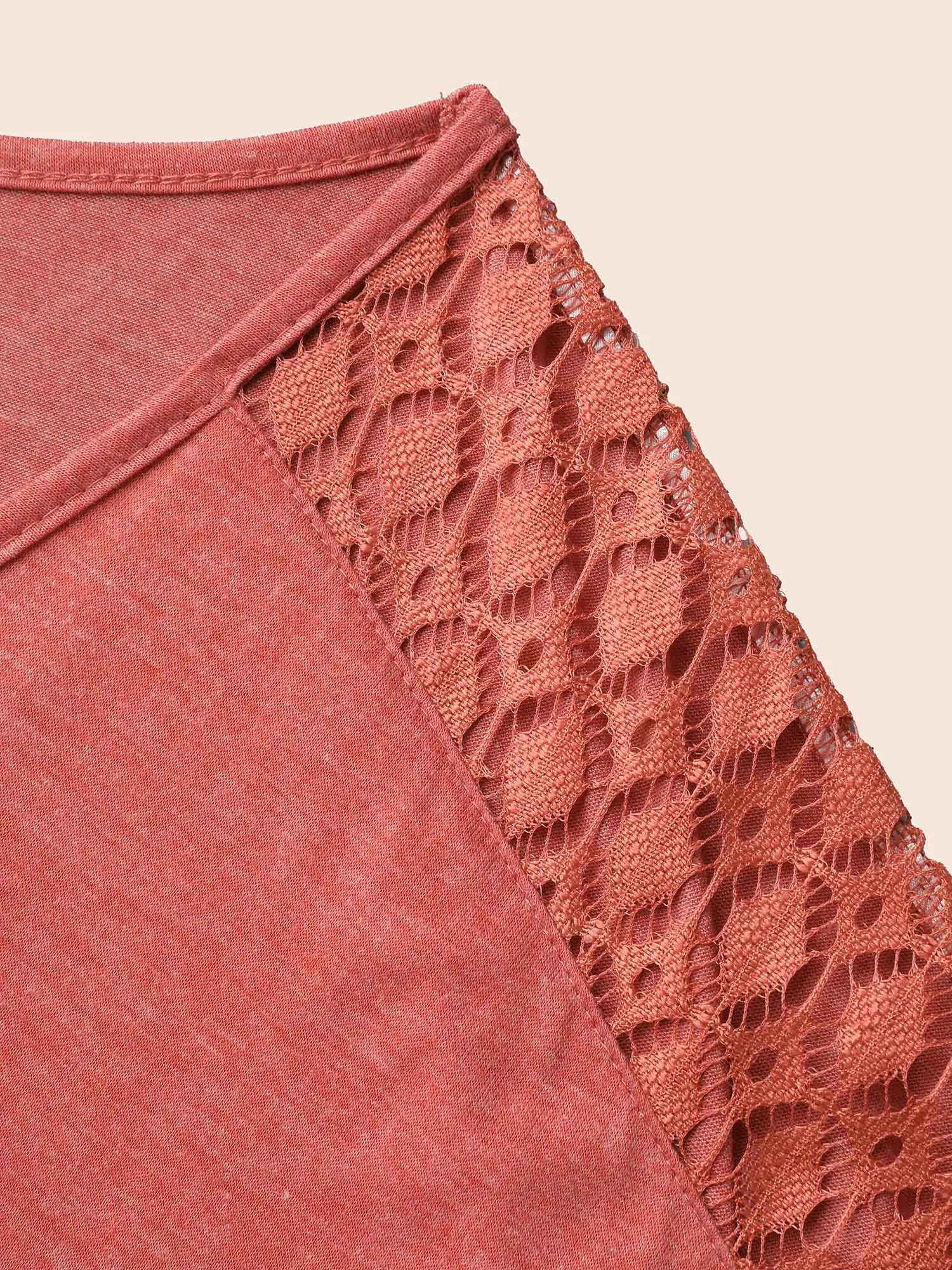 V-Neck Sheer Lace Pockets Midi Dress sold by Bloomchic product image thumbnail 5