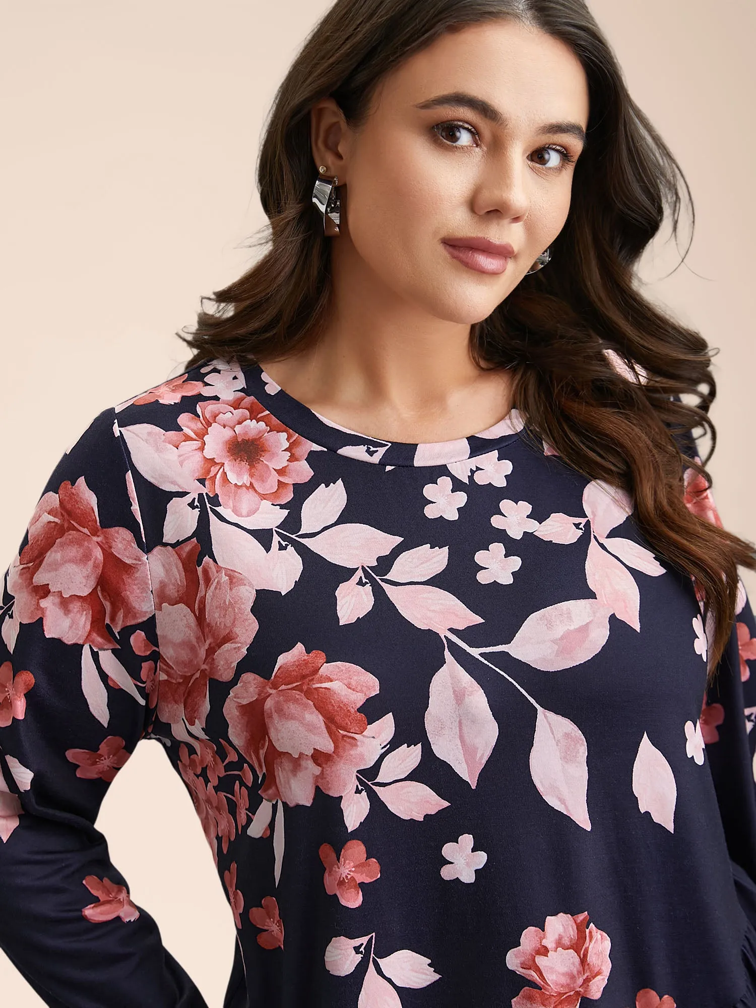 Spring Flowers Ruffled Hem T-Shirt sold by Bloomchic product image thumbnail 2