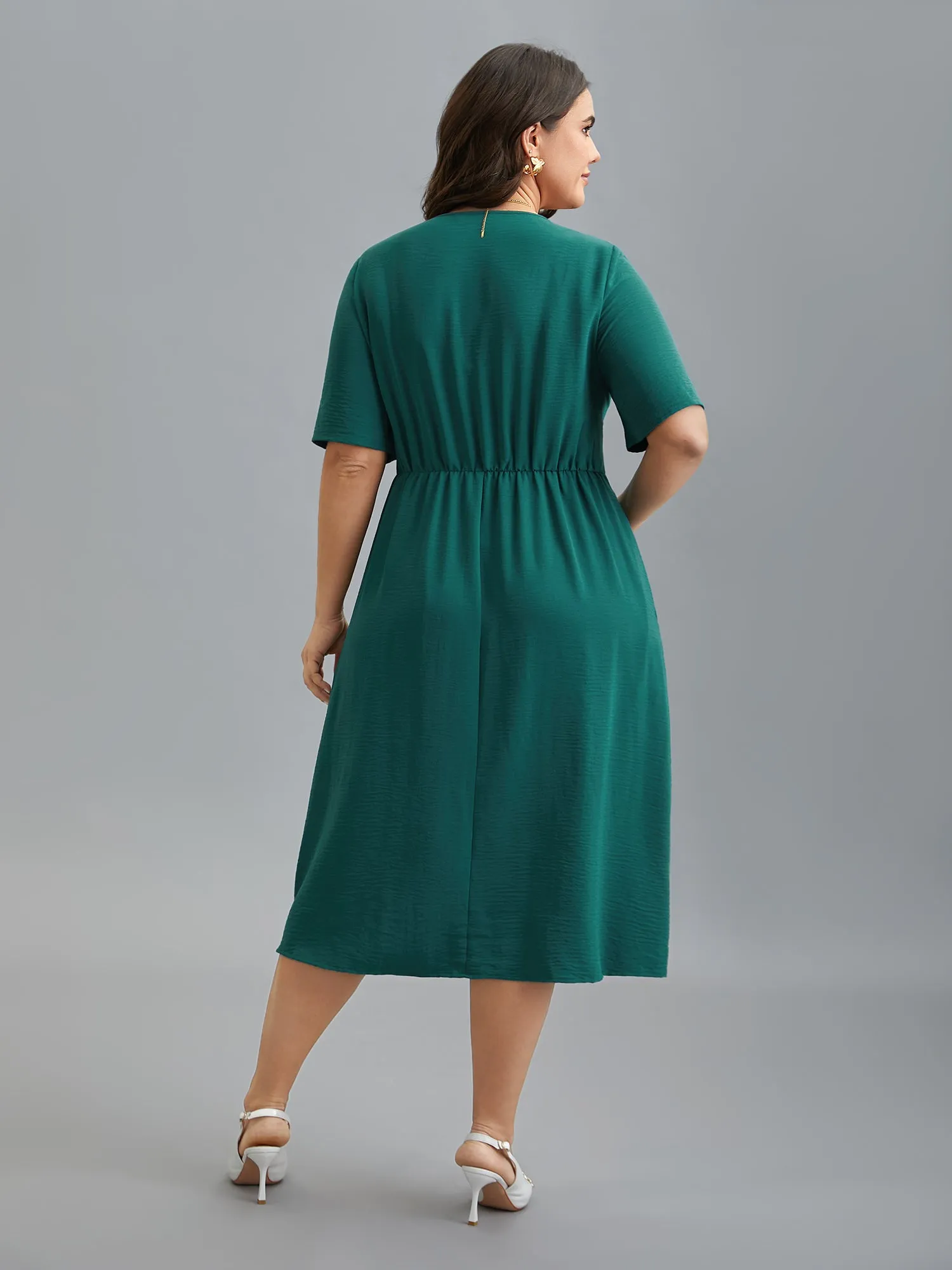 2-in-1 Waist-Tie Pockets Fit & Flare Dress sold by Bloomchic product image thumbnail 5