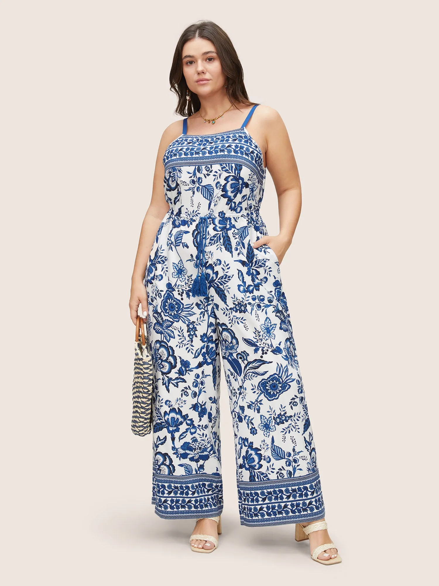 Bandana Print Pocket Tassels Drawstring Cami Jumpsuit sold by Bloomchic product image thumbnail 2