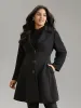 Solid Textured Button Up Lapel Collar Woven Coat sold by Bloomchic