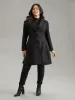Solid Textured Button Up Lapel Collar Woven Coat sold by Bloomchic