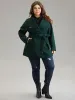 Plain Belted Metal Detail Lapel Collar Coat sold by Bloomchic
