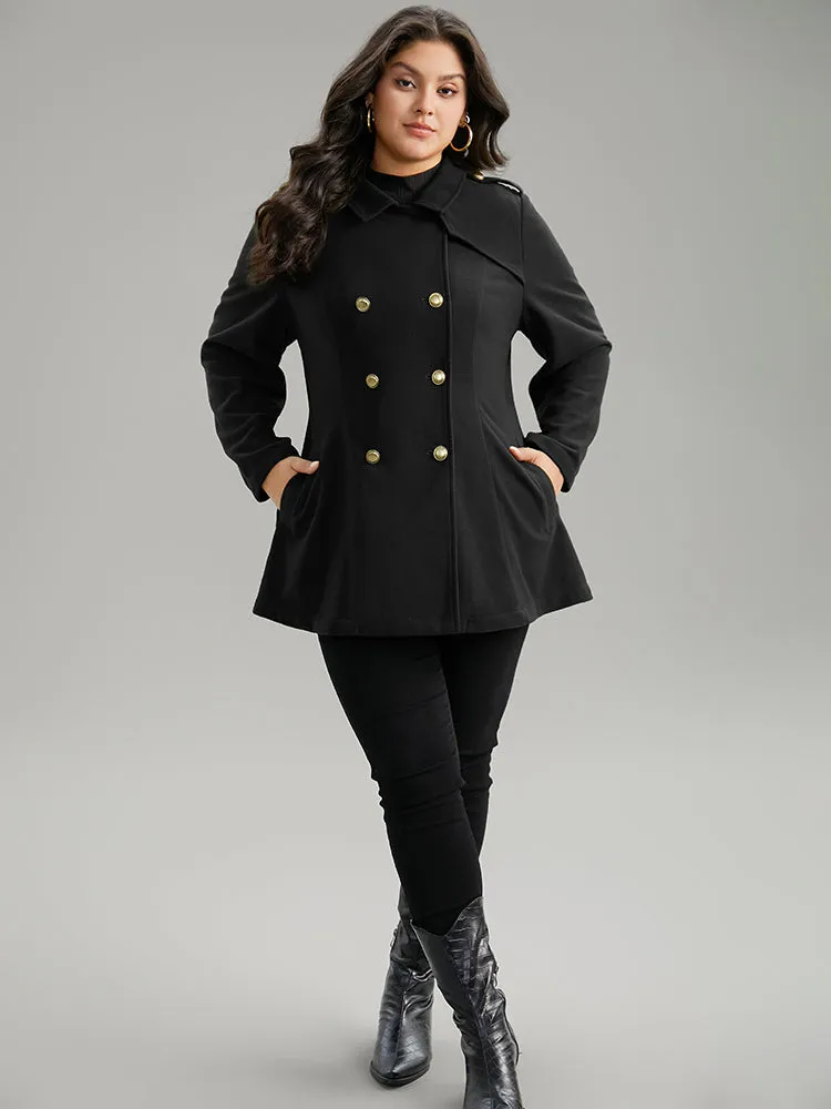 Plain Double Breasted Lapel Collar Coat sold by Bloomchic product image thumbnail 3