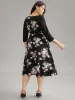 Floral Twist Front Patchwork Raglan Sleeve Dress sold by Bloomchic