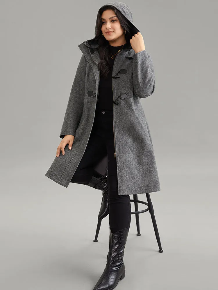 Plaid Hooded Pocket Duffle Button Tunic Coat sold by Bloomchic product image thumbnail 3