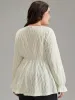 Plain Texture Elastic Waist Jacquard T-shirt sold by Bloomchic