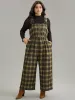 Plaid Adjustable Straps Pocket Elastic Waist Jumpsuit sold by Bloomchic