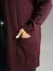 Plain Cable Knit Button Up Pocket Cardigan sold by Bloomchic