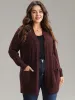 Plain Cable Knit Button Up Pocket Cardigan sold by Bloomchic