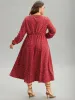 Polka Dot Ruched Overlap Collar Pocket Dress sold by Bloomchic
