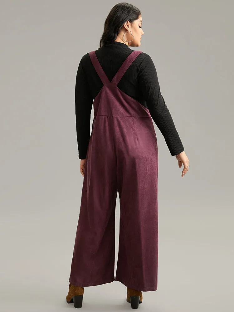 Plain Button Up Adjustable Straps Jumpsuit sold by Bloomchic product image thumbnail 2
